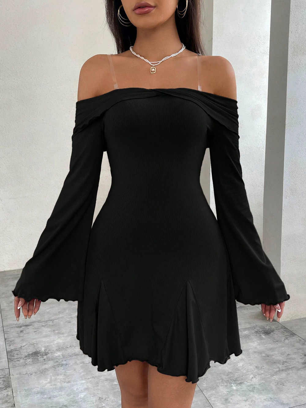 ZARA Sexy Cool Off Shoulder Bodycon Mini Dress Spring Summer